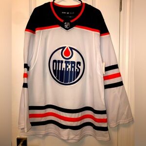 Adidas Authentic Edmonton Oilers Away White Jersey Blank BNWT - ⛸🏒🔥
